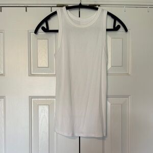 A New Day White Fitted Sleeveless Tank Top